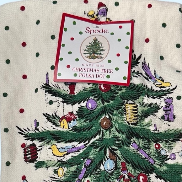 Spode | Christmas Tree Polka Dot Kitchen Towels | Set of 3 | NWT - Picture 1 of 4